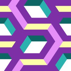 Abstract seamless geometric pattern with colored hexagons