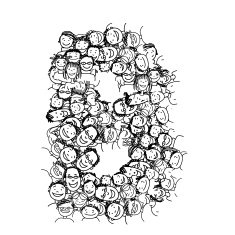 Letter B people crowd vector alphabet design