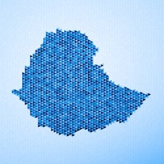 Ethiopia Map Triangle Pattern Blue