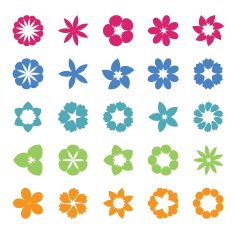 Set of flat icon flower Vector N2