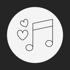 love music line icon