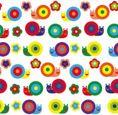 Seamless pattern with pretty snails on different background