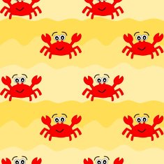 cute crab cartoon colorful seamless pattern illustration