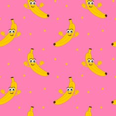 cute cartoon banana seamless pattern illustration