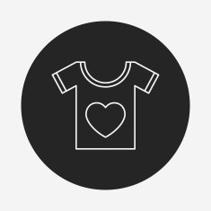 heart t-shirt line icon