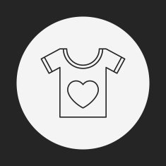 heart t-shirt line icon N3