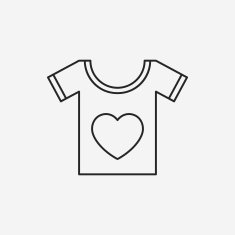 heart t-shirt line icon N4