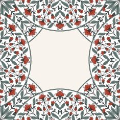 Invitation card with floral ornament N16