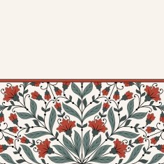 Invitation card with floral ornament N17