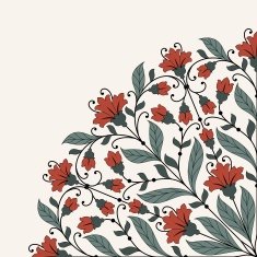 Invitation card with floral ornament N19