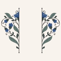 Invitation card with floral ornament N21
