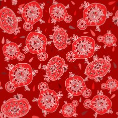 Red pattern with leafs