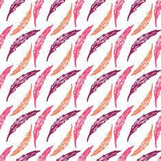 Beautiful colorful seamless pattern with elegant feathers or leaves