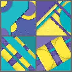 Set of banner templates with geometric pattern N13
