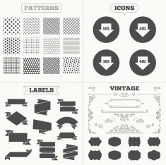 Sale arrow tag icons Discount symbols N17