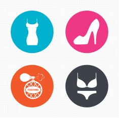 Women dress icon Sexy shoe sign Perfume N16