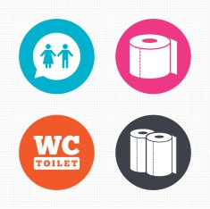 Toilet paper icons Gents and ladies room N3