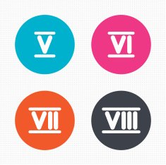 Roman numeral icons Number five six seven N2
