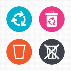 Recycle bin icons Reuse or reduce symbol N3