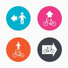 Pedestrian road icon Bicycle path trail sign N4