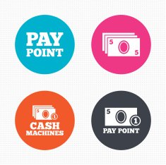 Cash and coin icons Money machines or ATM N2
