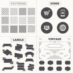 Online shopping icons Smartphone cart buy N12