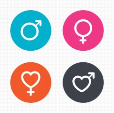 Male and female sex icons Man Woman signs N2