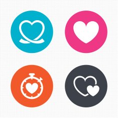 Heart ribbon icon Timer stopwatch symbol N3