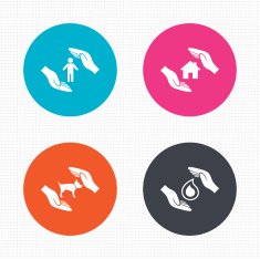 Hands insurance icons Human life-assurance sign N5