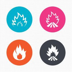 Fire flame icons Heat signs N4