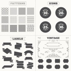Sale discount icons Special offer price signs N21