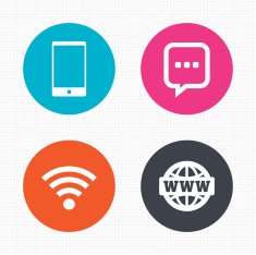 Communication icons Smartphone and chat bubble N4