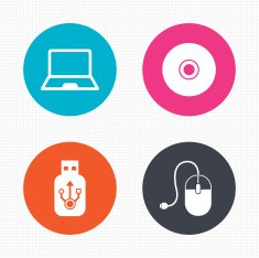 Notebook pc and Usb flash drive stick icons N3