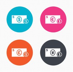 Cash money signs Dollar euro and pound icons N4