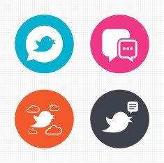 Birds icons Social media speech bubble N3