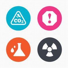 Attention radiation icons Chemistry flask N6
