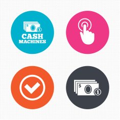 ATM cash machine withdrawal icons N8