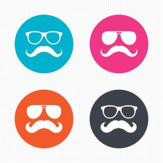 Mustache and Glasses icons Hipster symbols N12