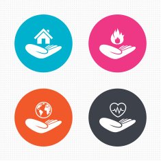 Helping hands icons Protection and insurance N30