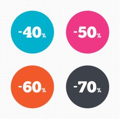 Sale discount icons Special offer price signs N25