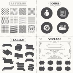 Accounting workflow icons Human documents N14
