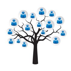 Tree and Avatars Vector Illustration
