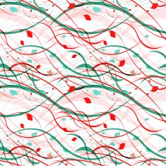 Floral seamless pattern Abstract waves with leaves eco nature background N28