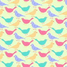 Seamless pattern of different colored wild birds N2
