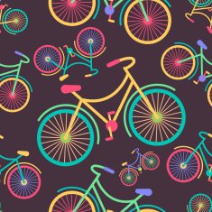 Retro hipster styled different colored parts bycicle