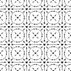 Geometric background with arrows and hearts ornament Print design N2