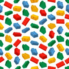 Seamless colorful background made of toy bricks