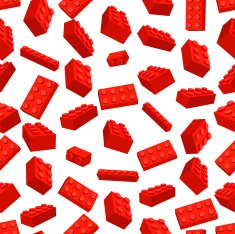 Seamless colorful background made of red Building pieces