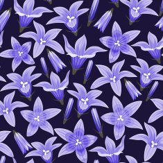 Seamless background with bellflowers N2