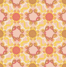 Seamless pattern Decorative sun Pink background
